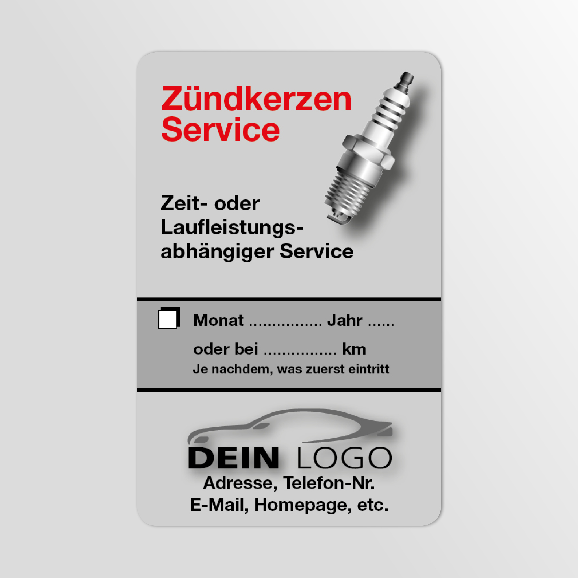 KFZ-Zündkerzen-Aufkleber Dunkel-Grau 500 Stück Firmenlogo