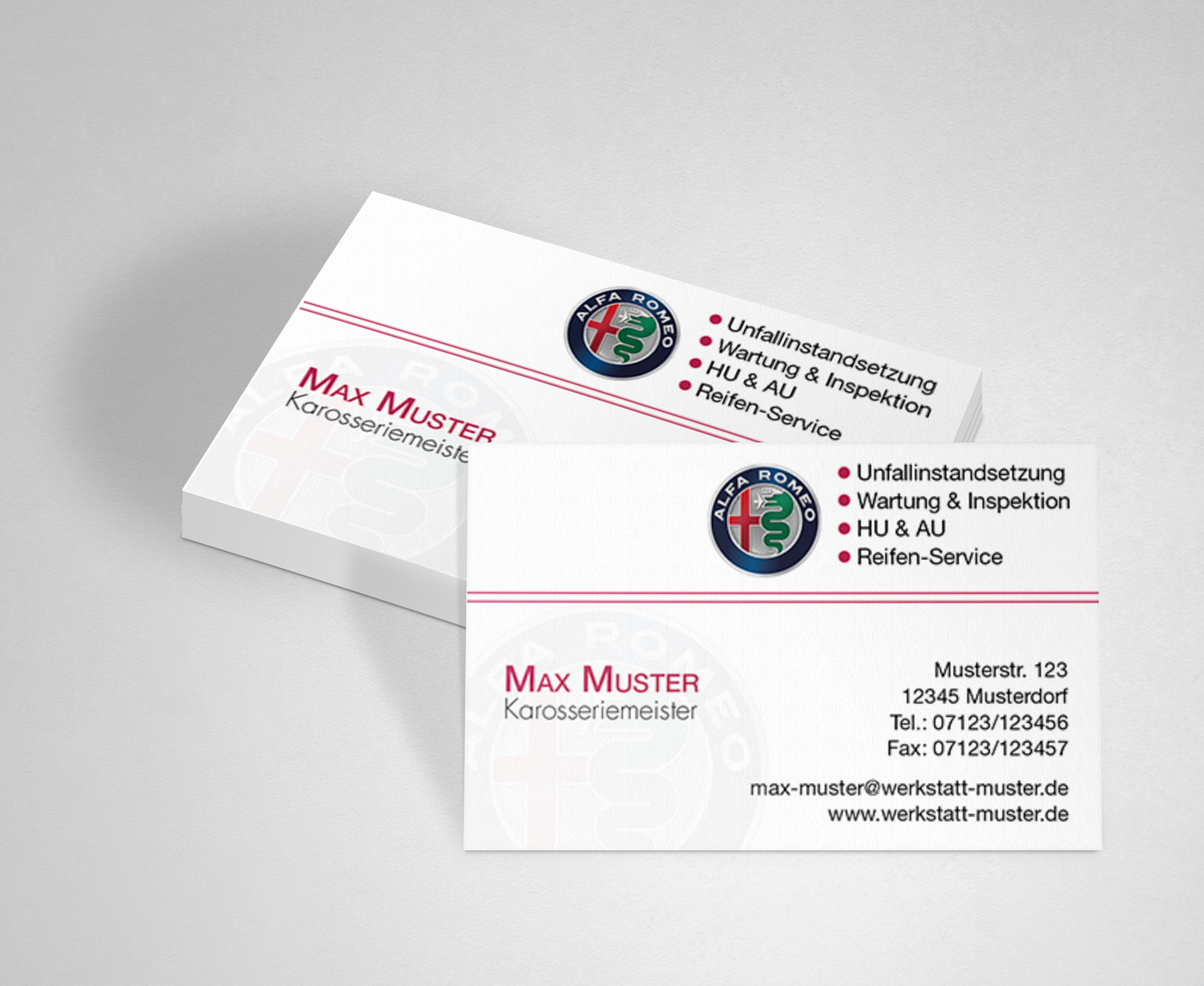 Visitenkarten KFZ Werkstatt Autohaus