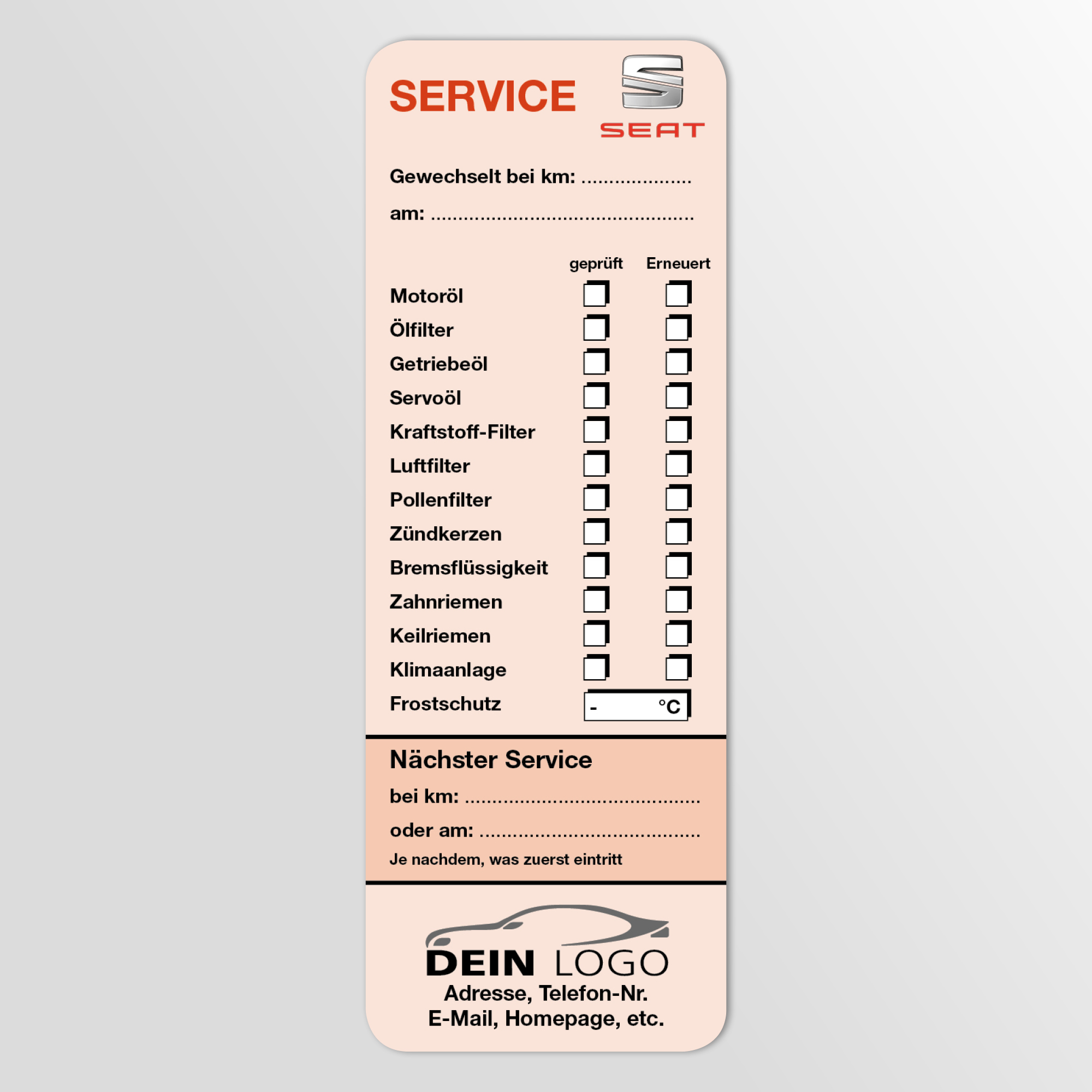 KFZ-Service-Aufkleber groß Rot 1000 Stück Markenlogo & Firmenlogo