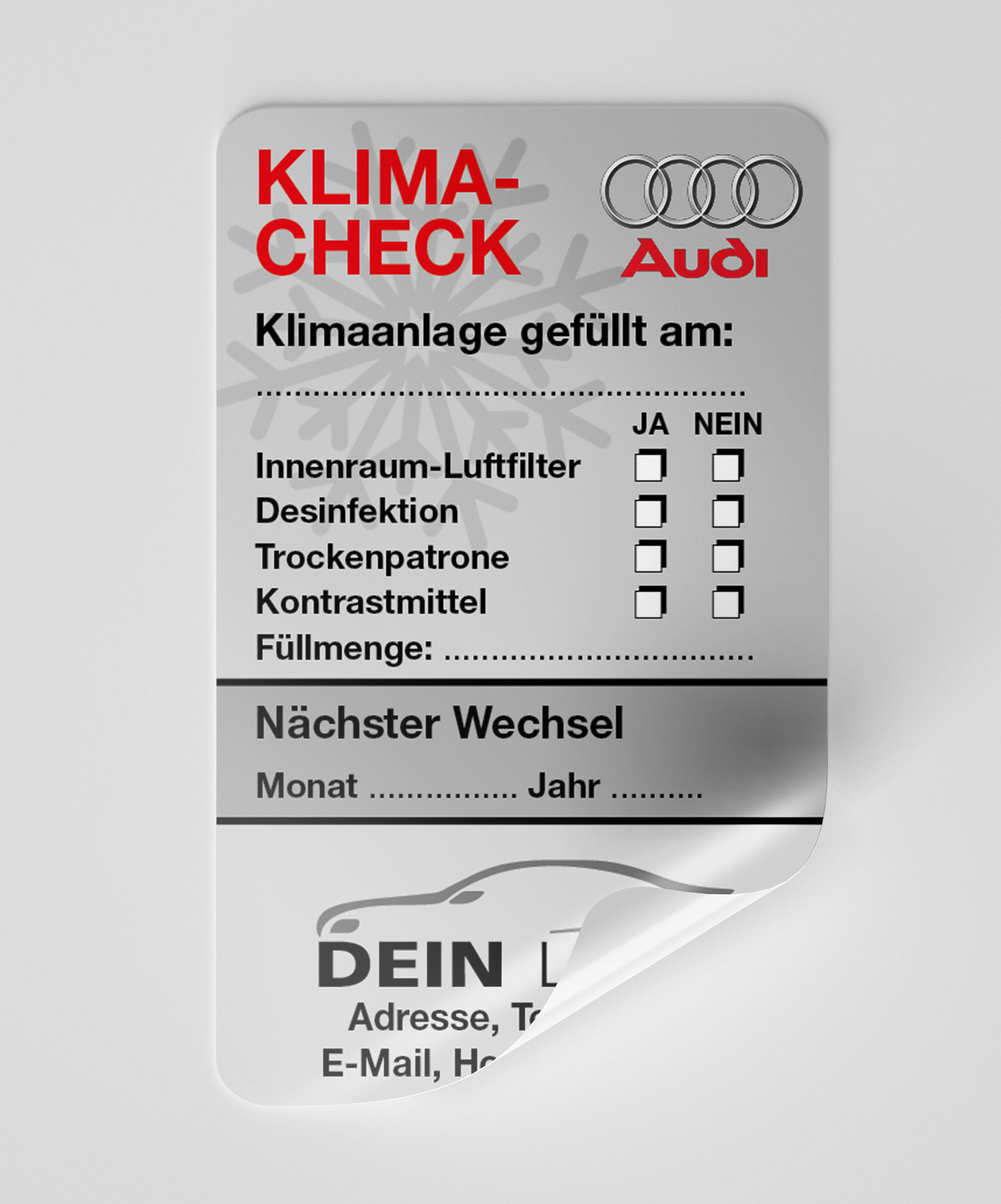 KFZ-Klima-Aufkleber Dunkel-Grau 75 Stück Markenlogo & Firmenlogo