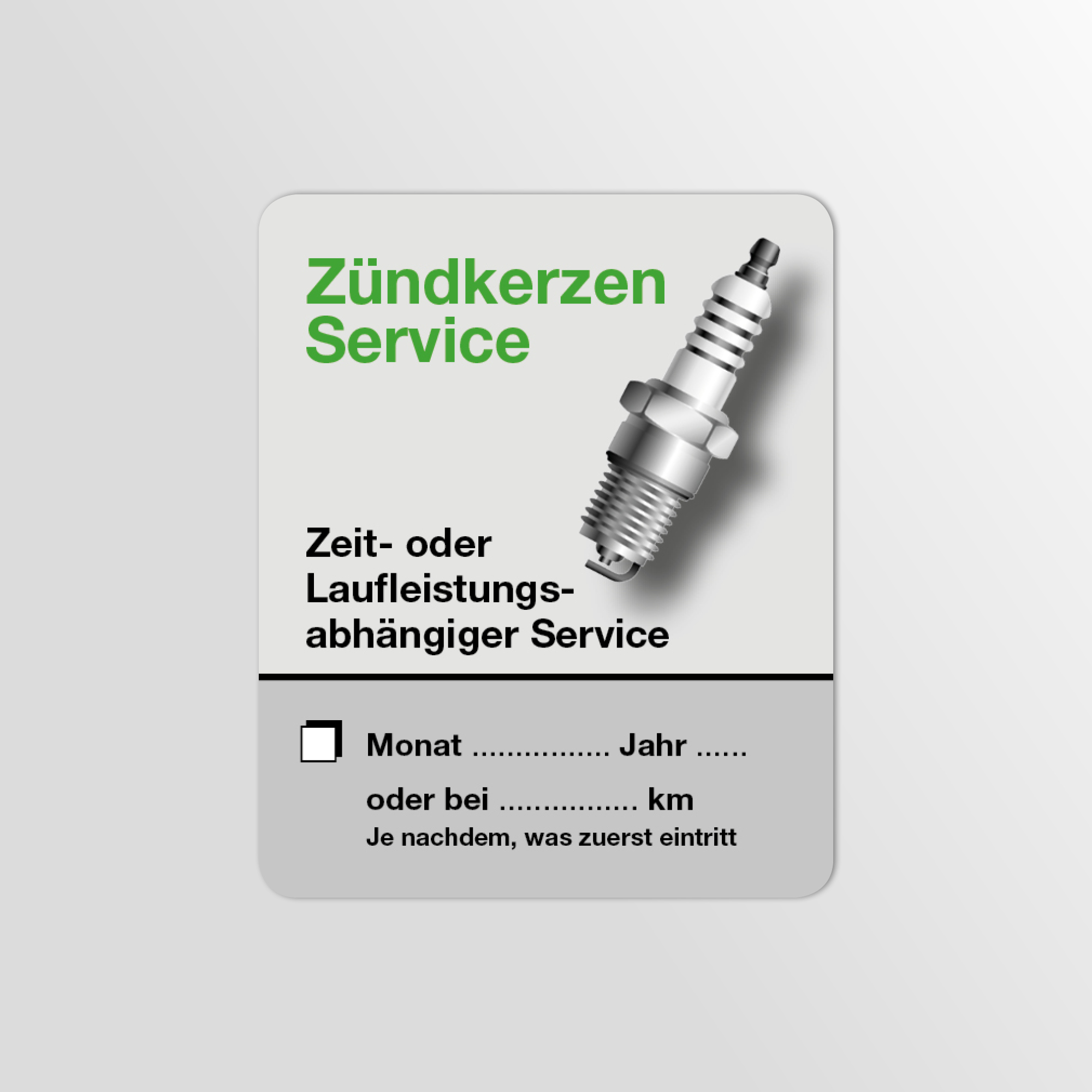KFZ-Zündkerzen-Aufkleber Grau 25 Stück Blanko