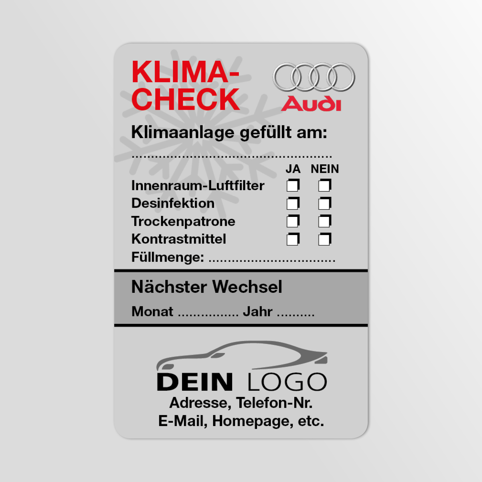 KFZ-Klima-Aufkleber Dunkel-Grau 75 Stück Markenlogo & Firmenlogo