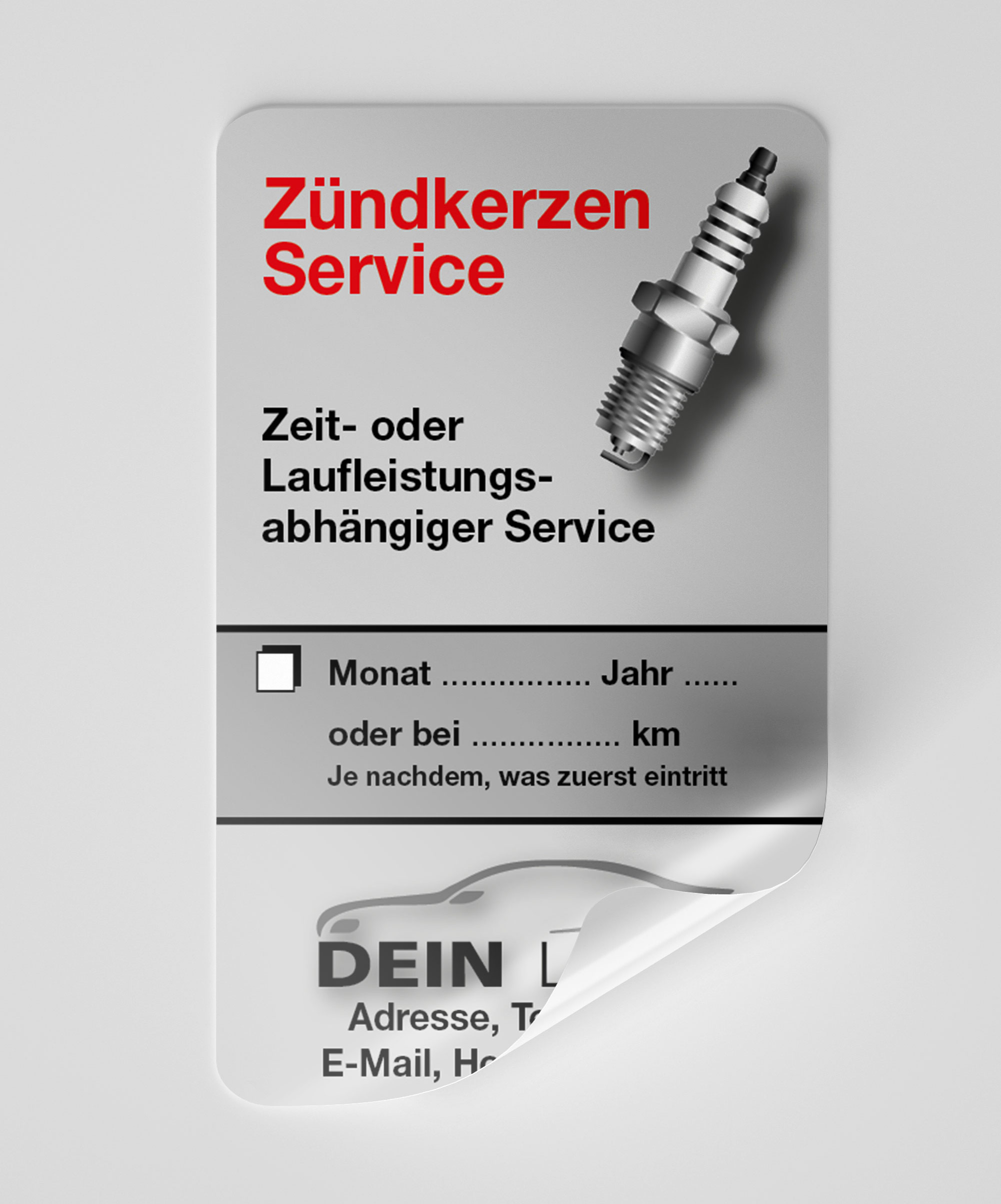 KFZ-Zündkerzen-Aufkleber Dunkel-Grau 500 Stück Firmenlogo