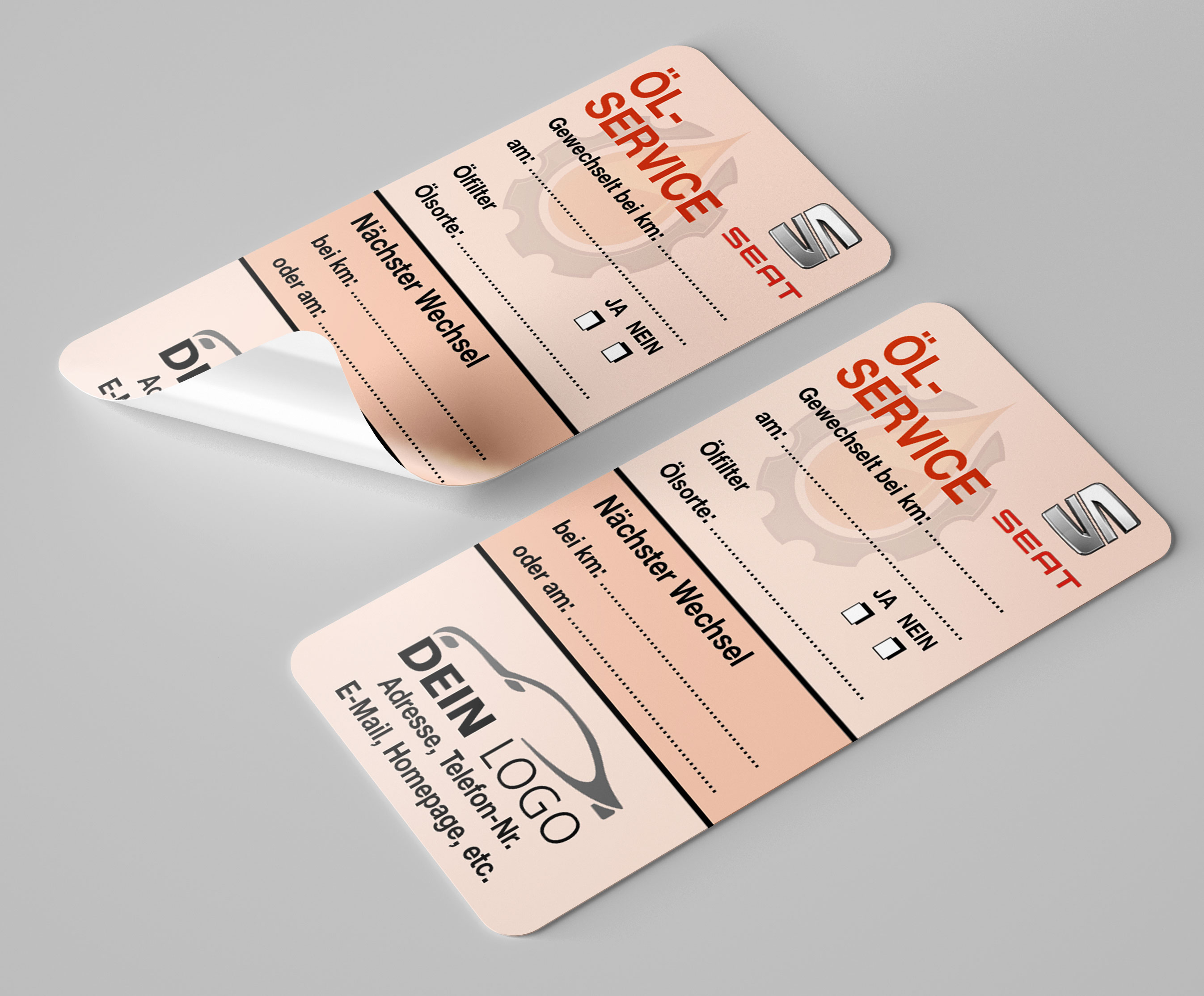 Öl-Service-Aufkleber Rot 500 Stück Markenlogo & Firmenlogo