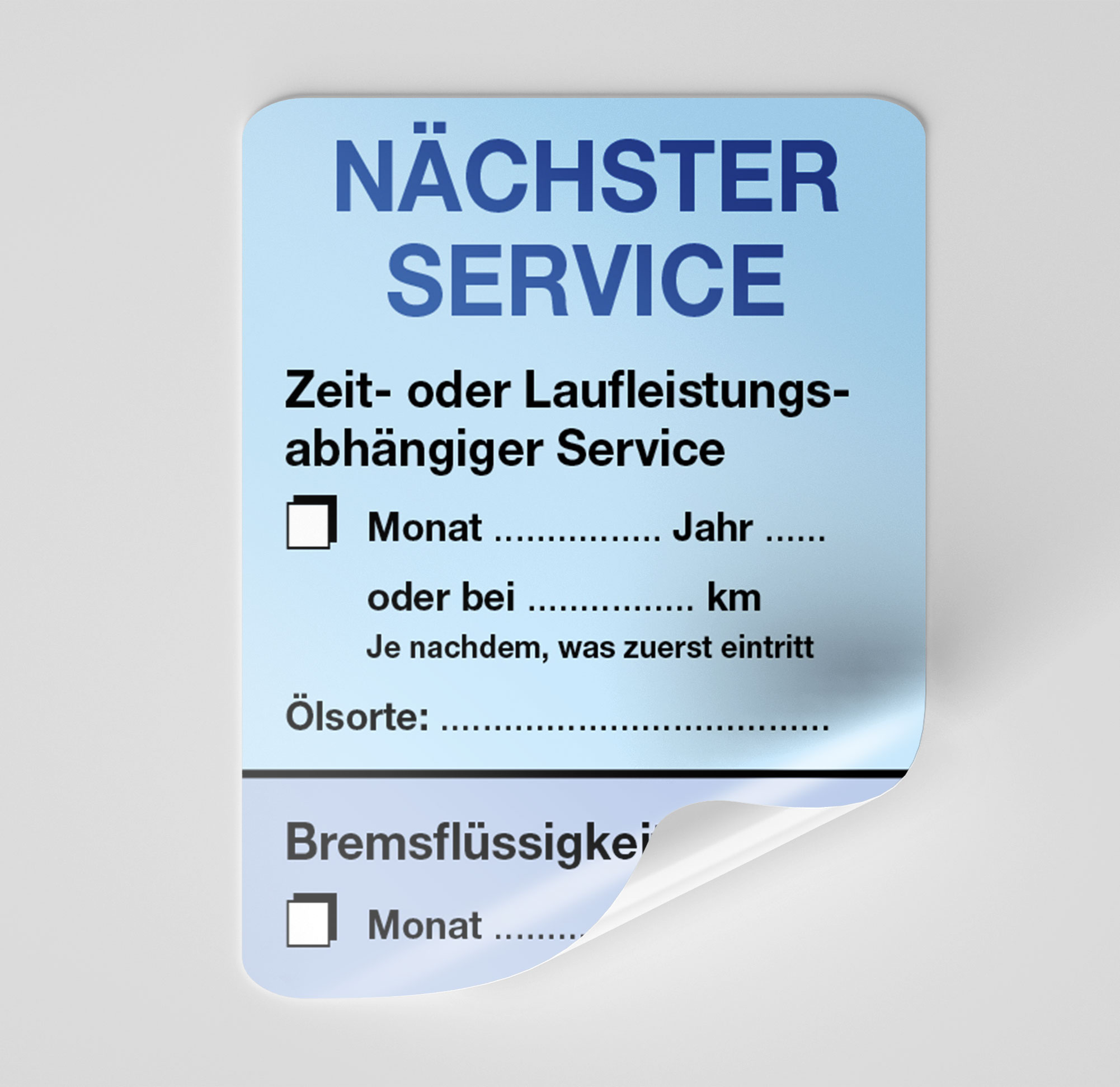 KFZ-Service-Aufkleber Blau 150 Stück Blanko