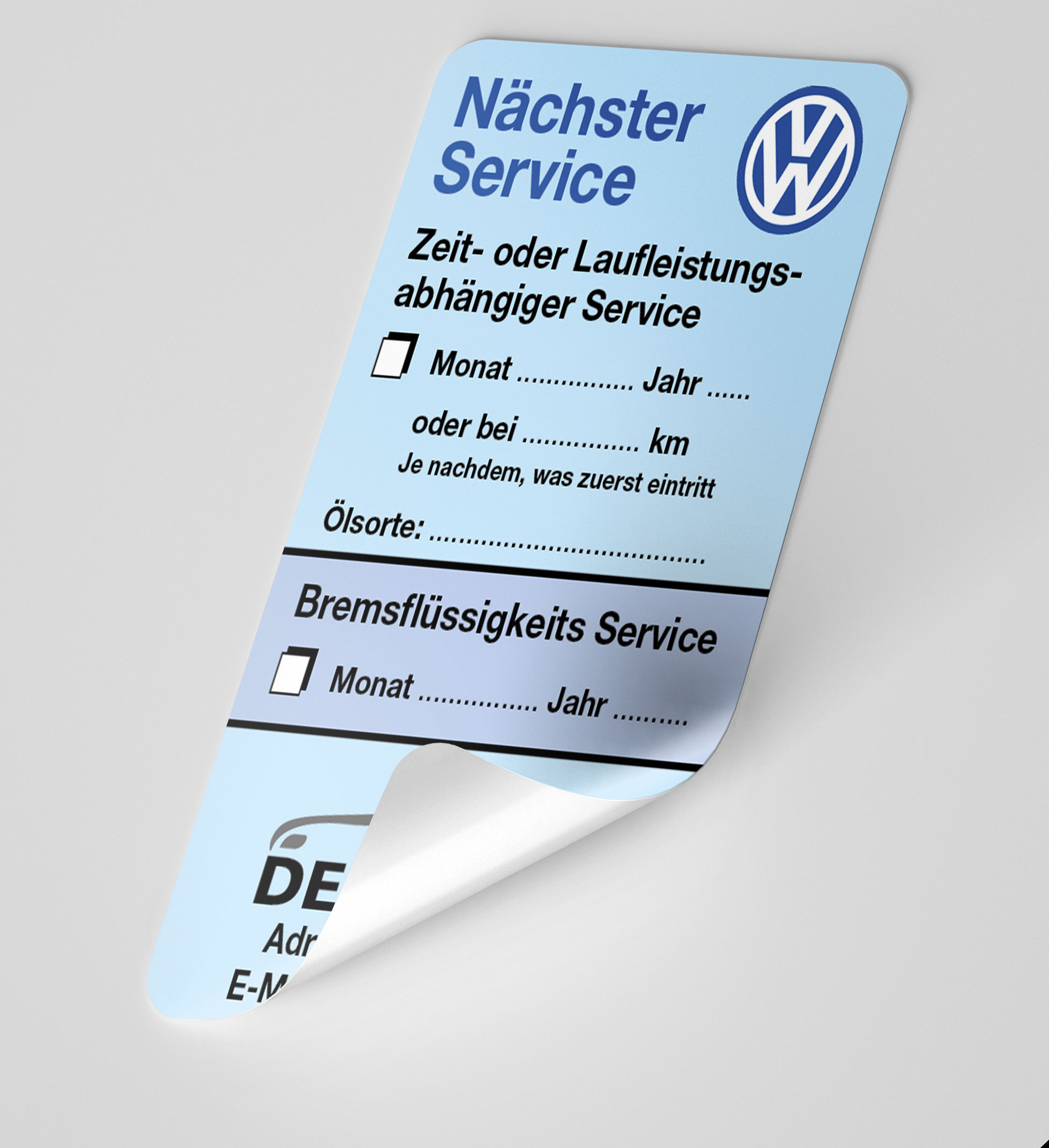 KFZ-Service-Aufkleber Blau 200 Stück Markenlogo & Firmenlogo