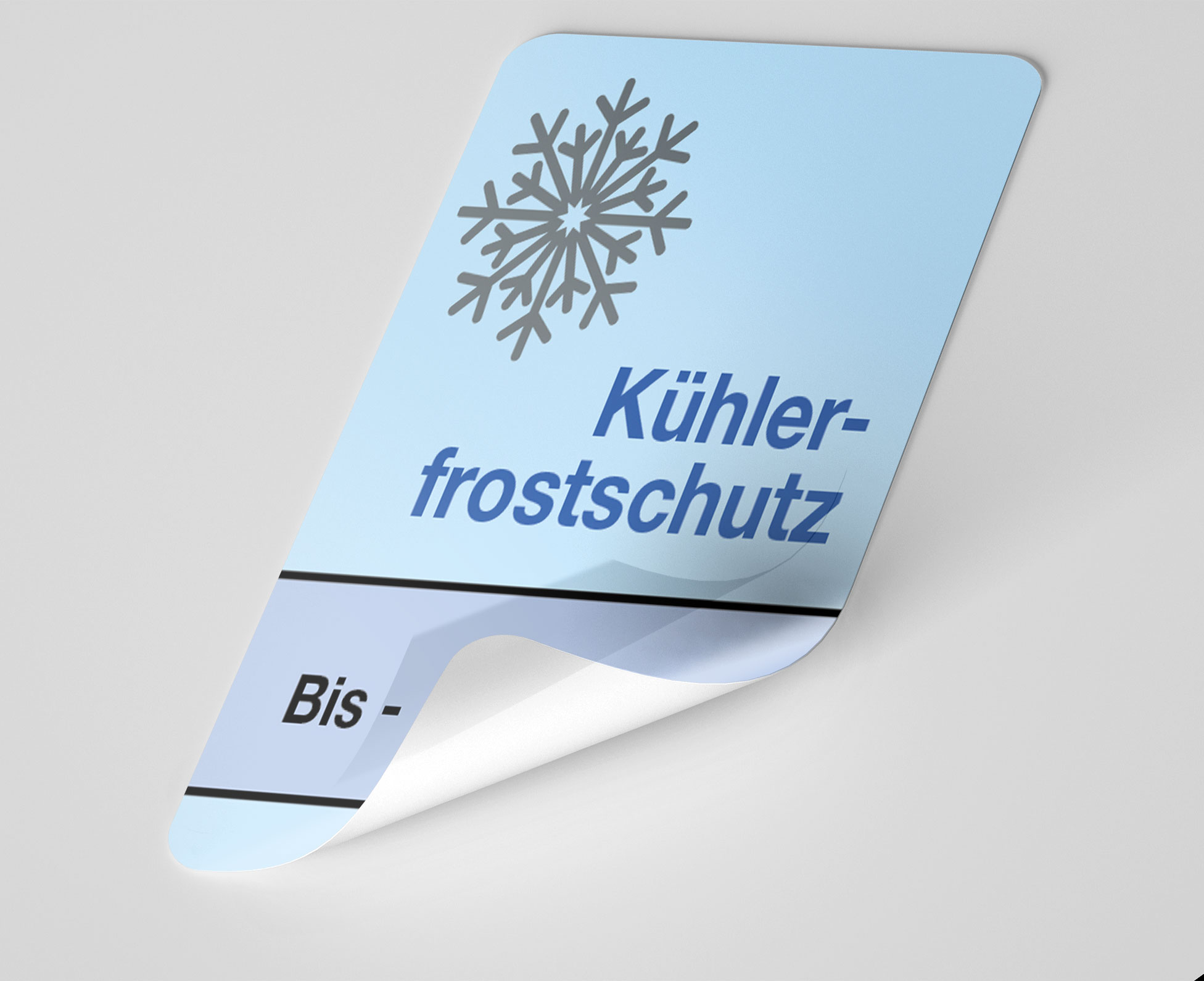 KFZ-Ku¨hlerfrostschutz-Aufkleber Blau 1000 Stück Blanko