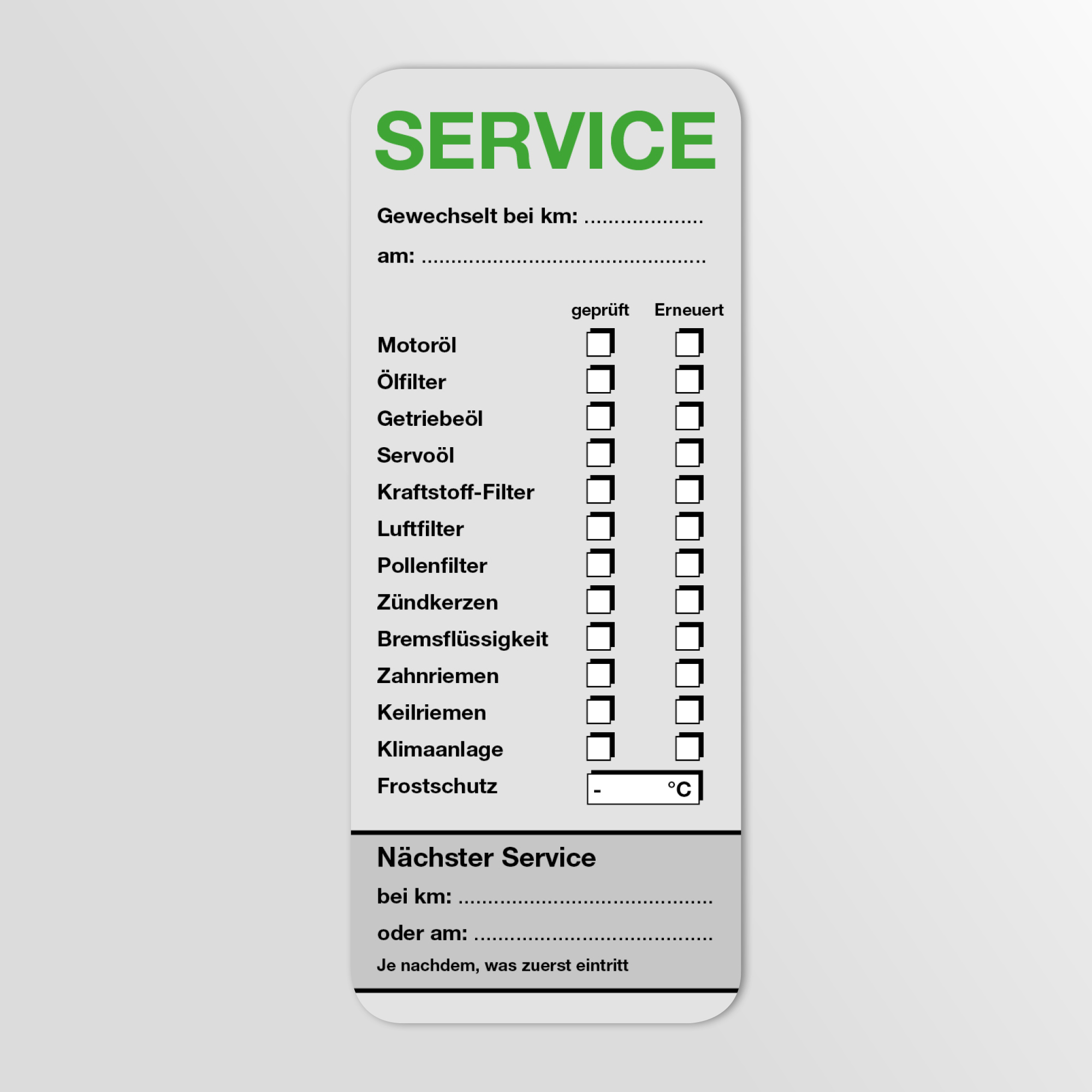 KFZ-Service-Aufkleber groß Grau 1000 Stück Blanko