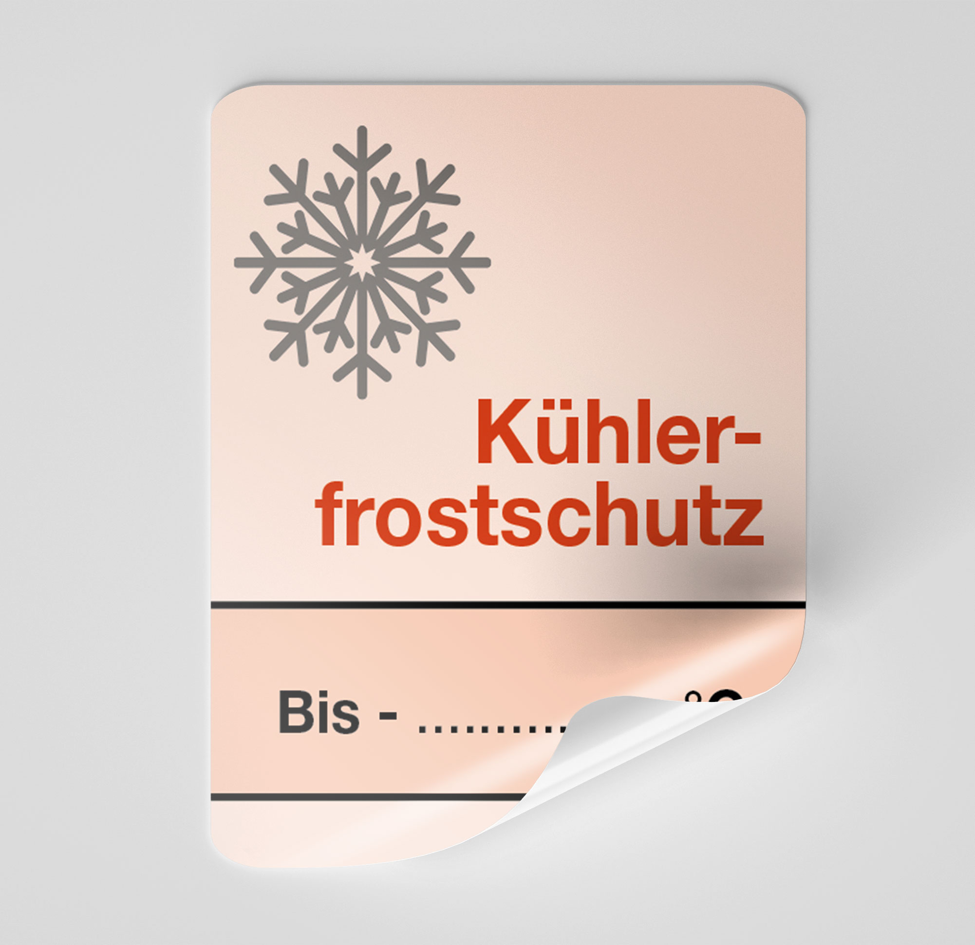 KFZ-Ku¨hlerfrostschutz-Aufkleber Rot 150 Stück Blanko