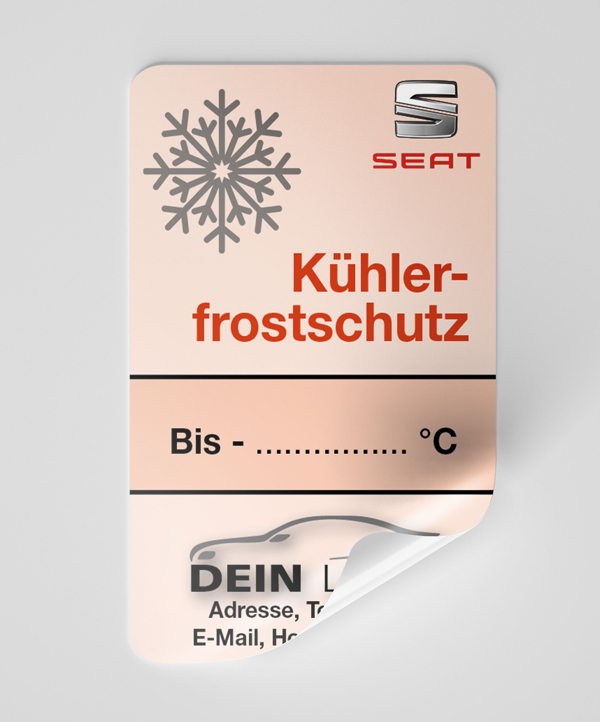 KFZ-Ku¨hlerfrostschutz-Aufkleber Rot 75 Stück Markenlogo & Firmenlogo