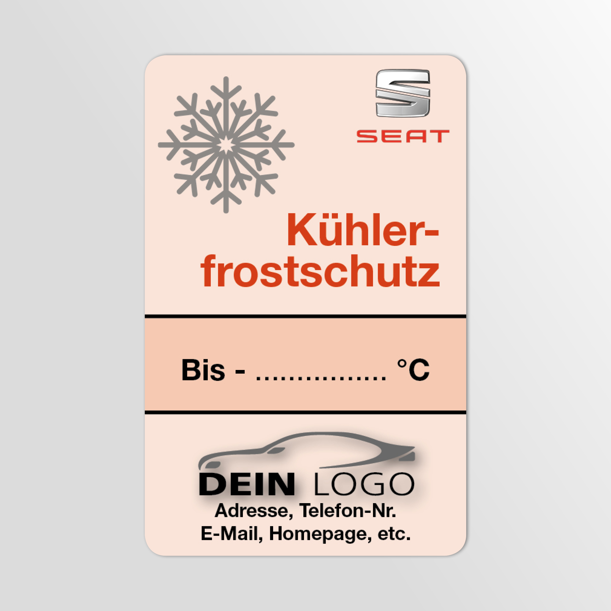 KFZ-Ku¨hlerfrostschutz-Aufkleber Rot 75 Stück Markenlogo & Firmenlogo