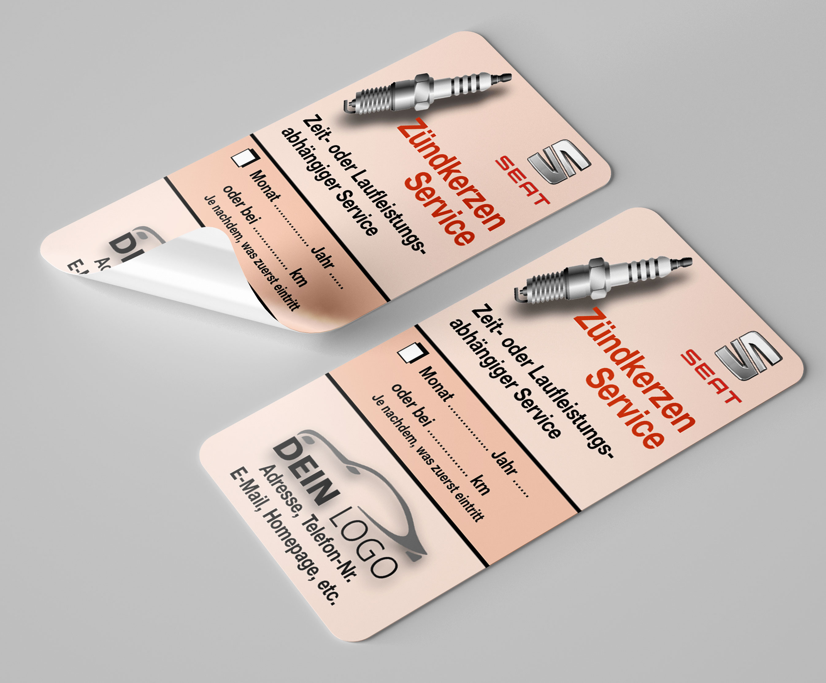 KFZ-Zündkerzen-Aufkleber Rot 200 Stück Markenlogo & Firmenlogo