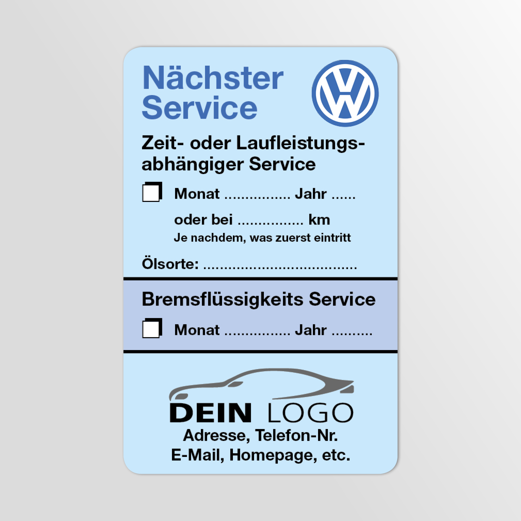 KFZ-Service-Aufkleber Blau 200 Stück Markenlogo & Firmenlogo