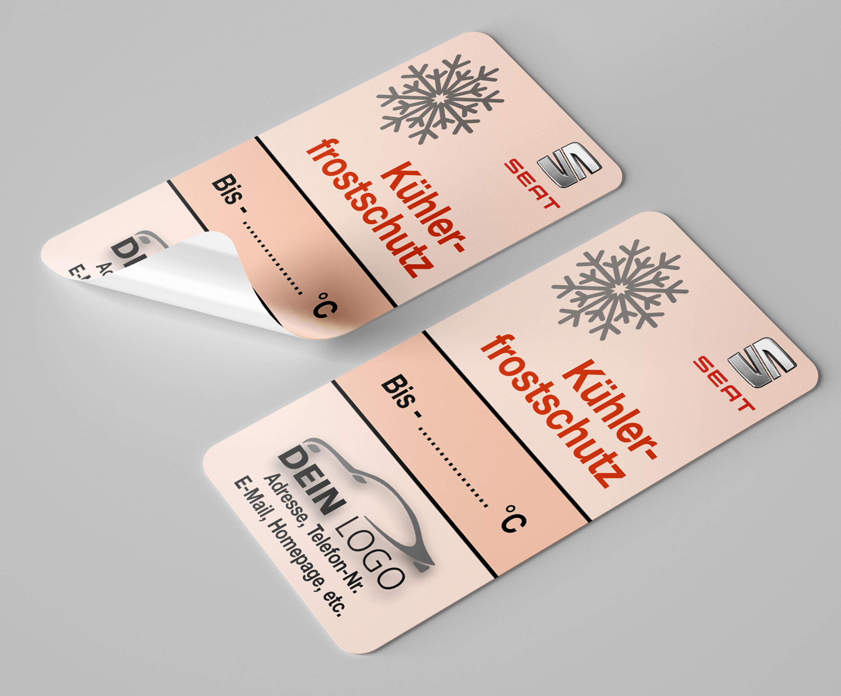 KFZ-Ku¨hlerfrostschutz-Aufkleber Rot 75 Stück Markenlogo & Firmenlogo