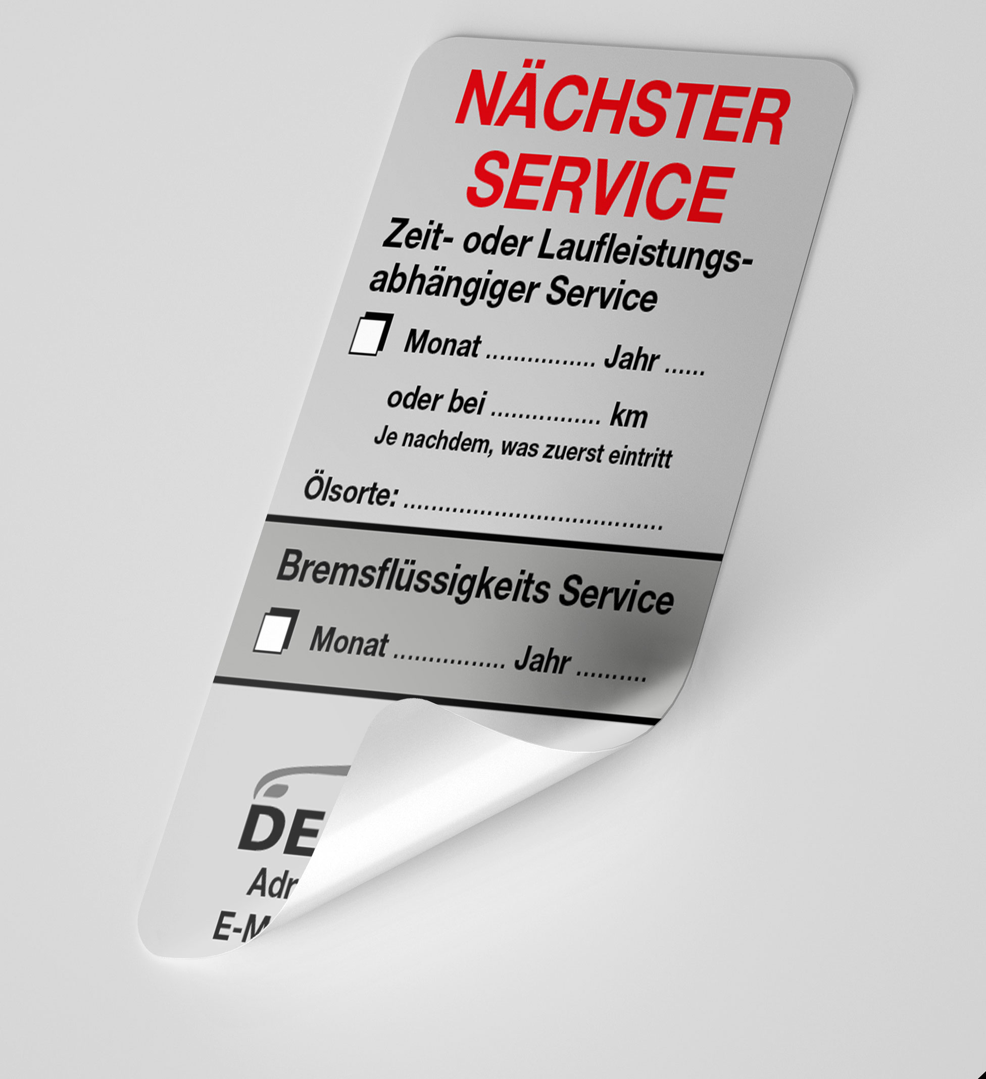 KFZ-Service-Aufkleber Dunkel-Grau 500 Stück Firmenlogo