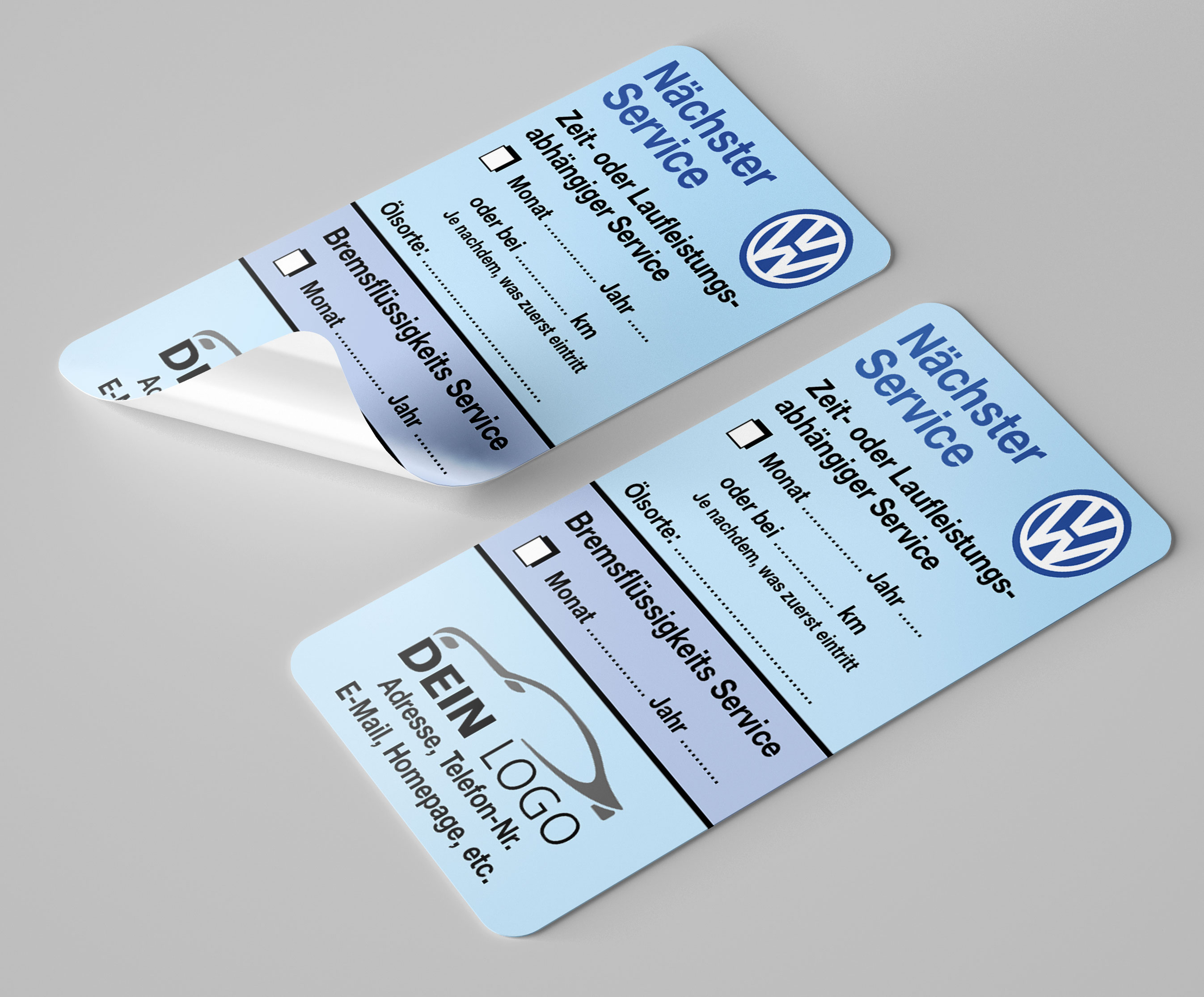 KFZ-Service-Aufkleber Blau 150 Stück Markenlogo & Firmenlogo