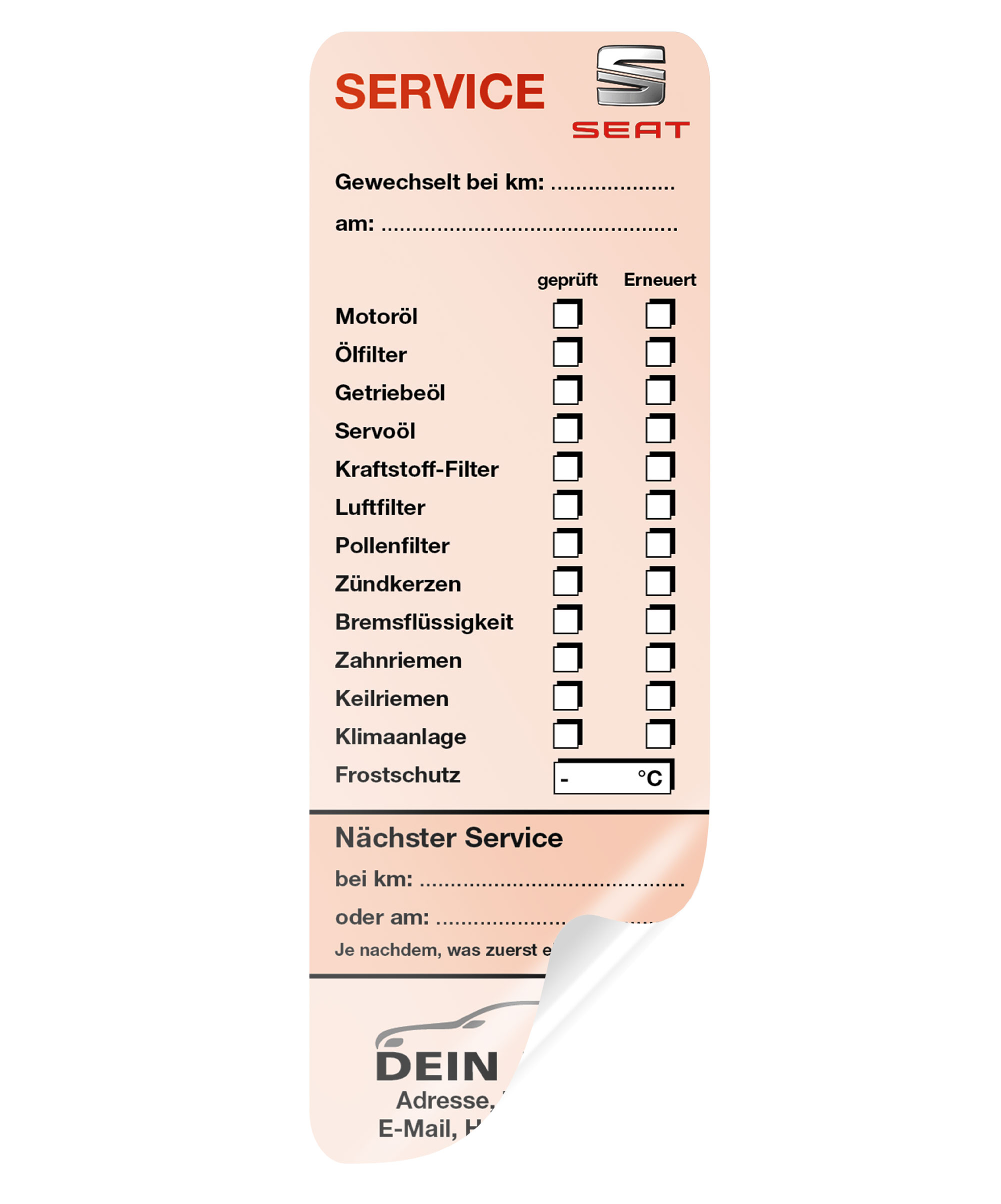 KFZ-Service-Aufkleber groß Rot 1000 Stück Markenlogo & Firmenlogo