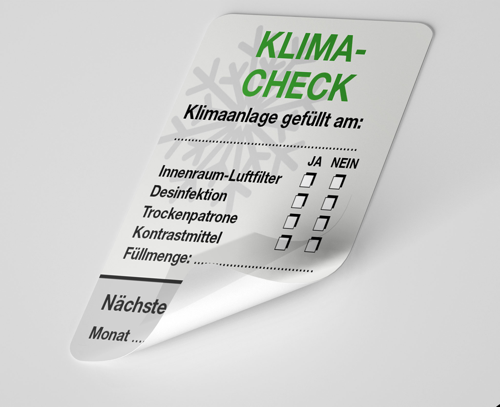 KFZ-Klima-Aufkleber Grau 1000 Stück Blanko
