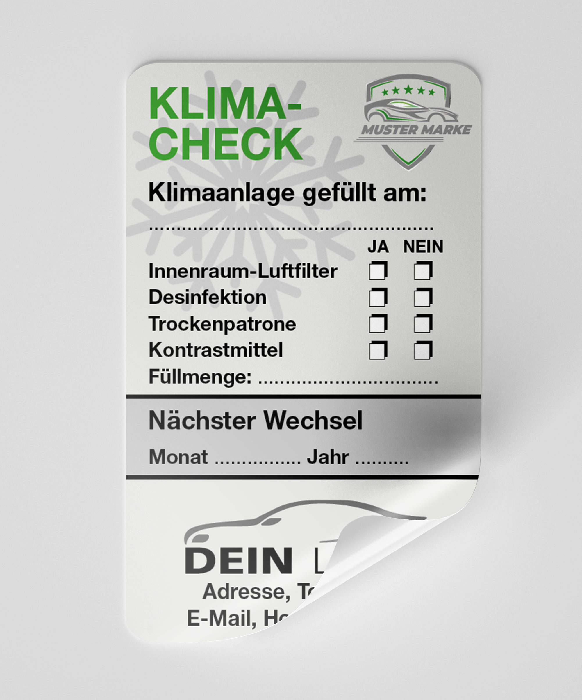 KFZ-Klima-Aufkleber Grau 75 Stück Markenlogo & Firmenlogo